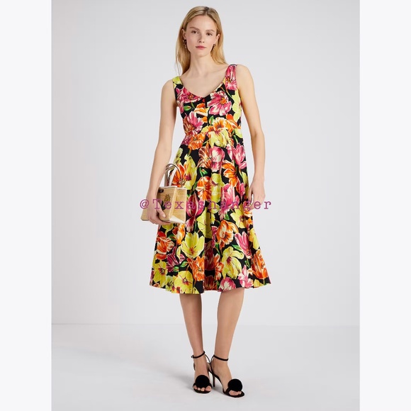 NWT Kate Spade Painted Tulips Grace Dress Size 6 - Picture 1 of 15
